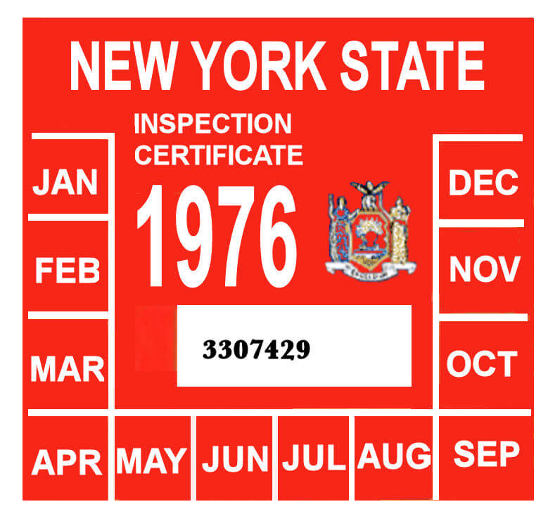 (image for) 1976 New York INSPECTION Sticker